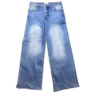 Wide Leg Flare Jeans in Light Blue